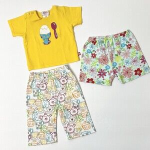 Zutano Top Pant Shorts Infant Girls 6M Yellow Multi-Color Floral Summer Set Of 3